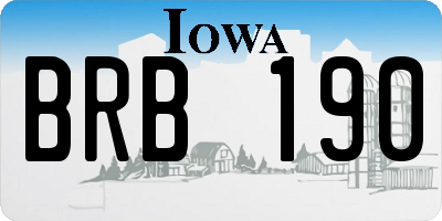 IA license plate BRB190