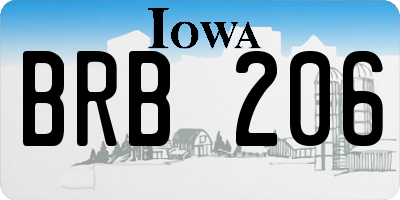 IA license plate BRB206