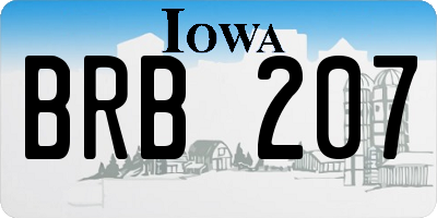 IA license plate BRB207