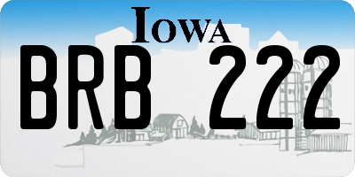 IA license plate BRB222