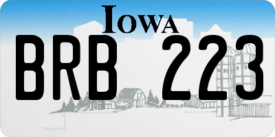 IA license plate BRB223