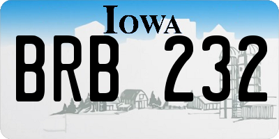 IA license plate BRB232