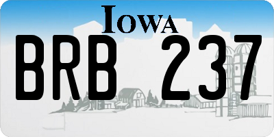 IA license plate BRB237