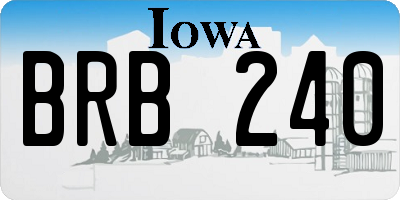 IA license plate BRB240