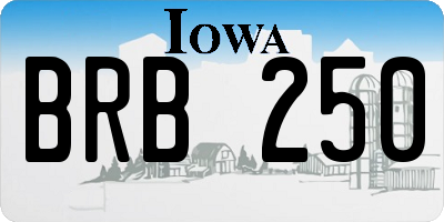 IA license plate BRB250