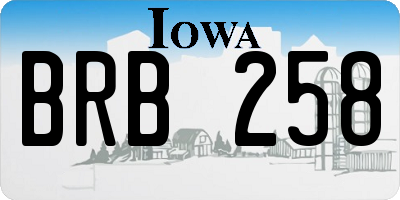 IA license plate BRB258
