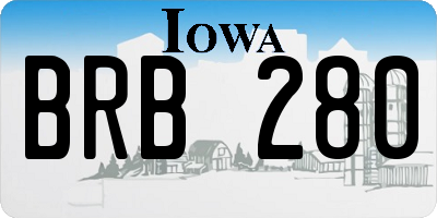 IA license plate BRB280