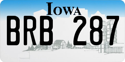 IA license plate BRB287