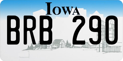 IA license plate BRB290