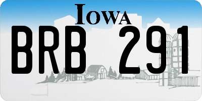 IA license plate BRB291