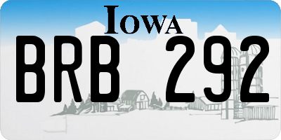 IA license plate BRB292
