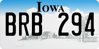 IA license plate BRB294