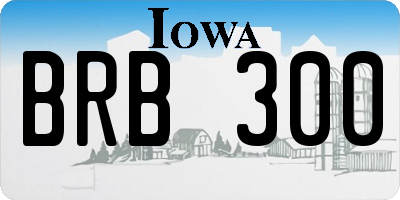 IA license plate BRB300