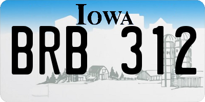 IA license plate BRB312