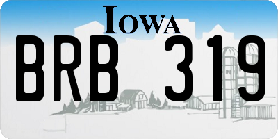 IA license plate BRB319