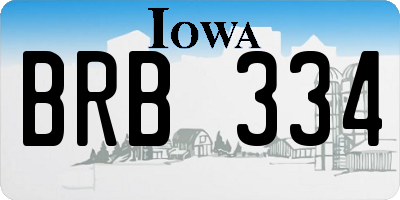 IA license plate BRB334
