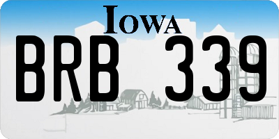 IA license plate BRB339