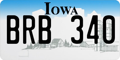 IA license plate BRB340