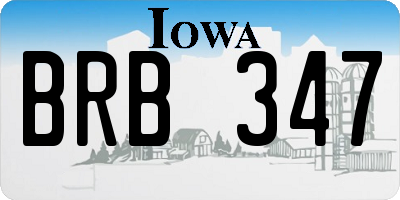 IA license plate BRB347