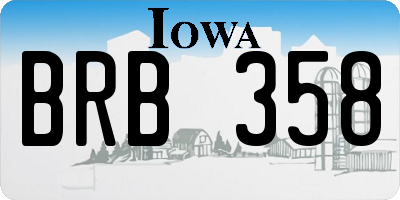 IA license plate BRB358