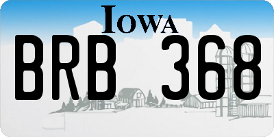 IA license plate BRB368