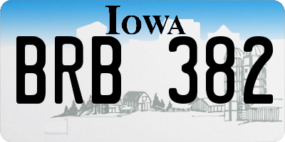 IA license plate BRB382