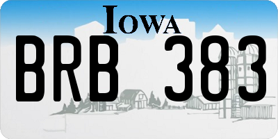 IA license plate BRB383