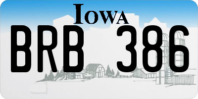 IA license plate BRB386