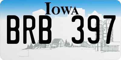 IA license plate BRB397