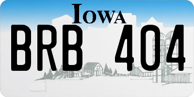 IA license plate BRB404