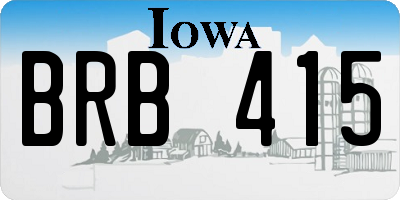 IA license plate BRB415