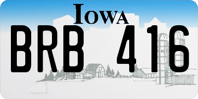 IA license plate BRB416