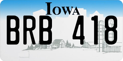 IA license plate BRB418