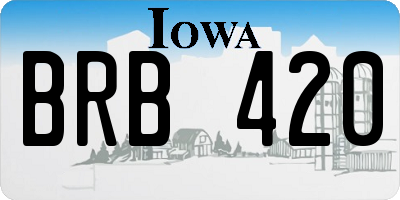 IA license plate BRB420