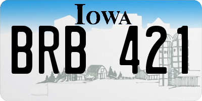IA license plate BRB421