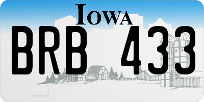 IA license plate BRB433