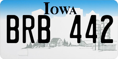 IA license plate BRB442