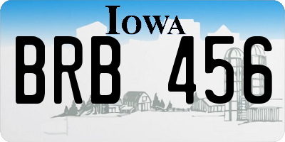 IA license plate BRB456