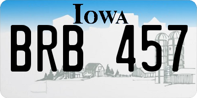 IA license plate BRB457