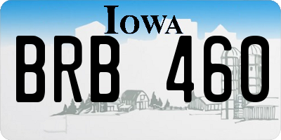 IA license plate BRB460