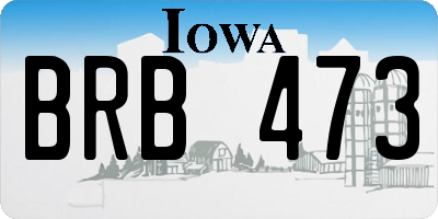 IA license plate BRB473