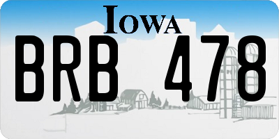 IA license plate BRB478