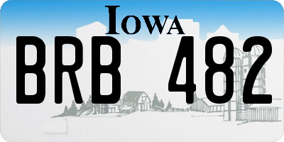 IA license plate BRB482