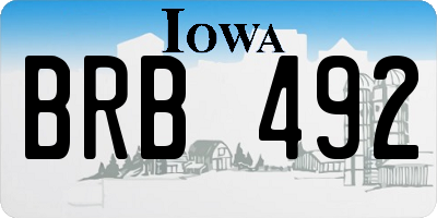 IA license plate BRB492