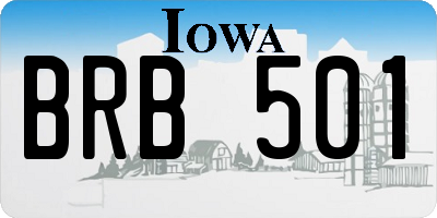 IA license plate BRB501