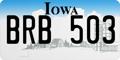 IA license plate BRB503