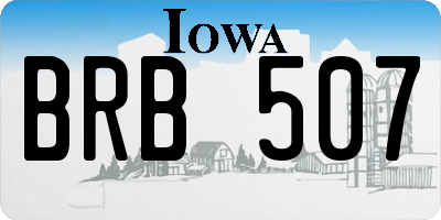 IA license plate BRB507