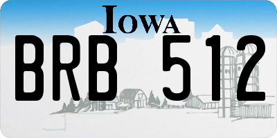 IA license plate BRB512