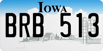 IA license plate BRB513
