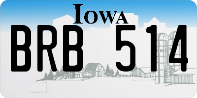 IA license plate BRB514